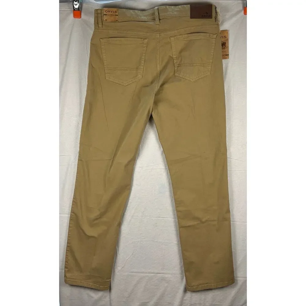 NWT Orvis Five-Pocket Stretch Twill Pants – Desert Khaki W34 L30 – MSRP $109